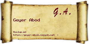 Geyer Abod névjegykártya